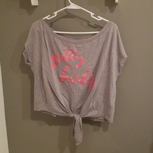 Gilly hicks grey and peach tie crop